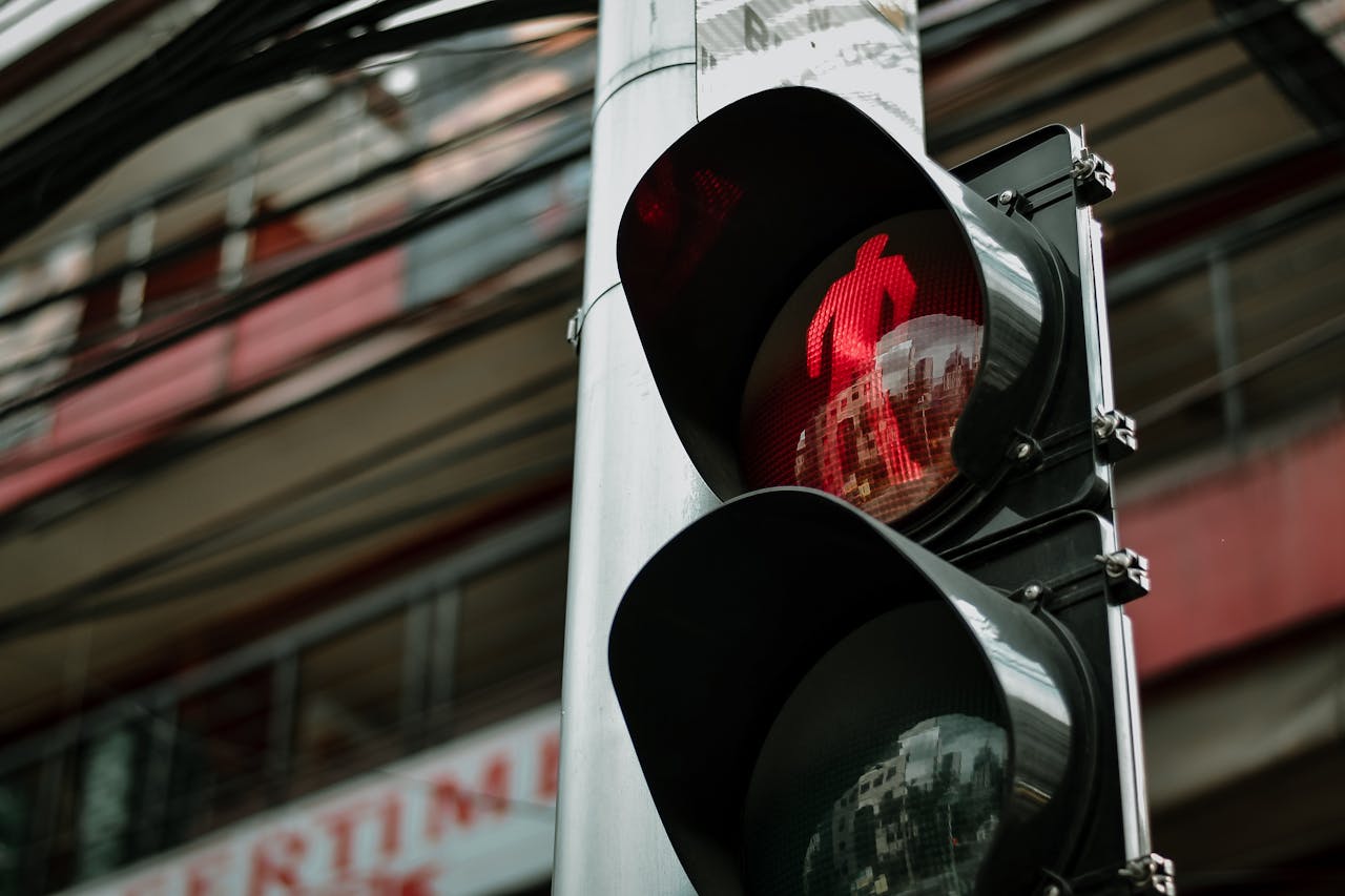 Close-up on Red Stoplight